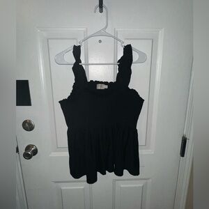 Terra & Sky ruffled/smocked tank top